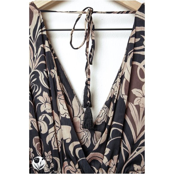 Eugenia Fernández Dress XS Boho Floral Ruffle Mini Long Sleeve Deep V Colombia - Picture 5 of 11